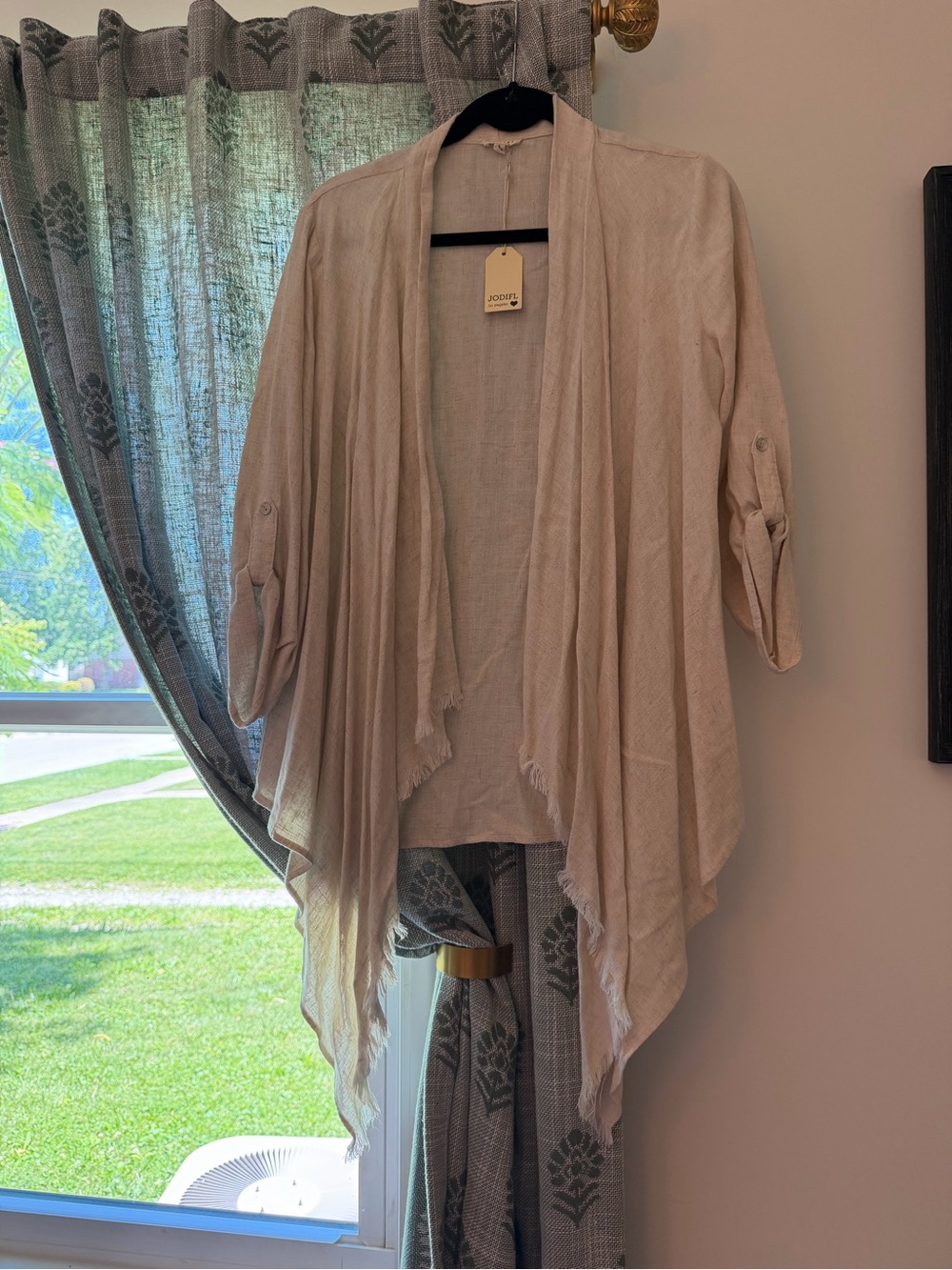 JODIFL Lightweight Draped Open Front Cardigan